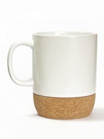 Кружка с пробковой подставкой белая MBM MY HOME модель KP-14 WHITE Фото
