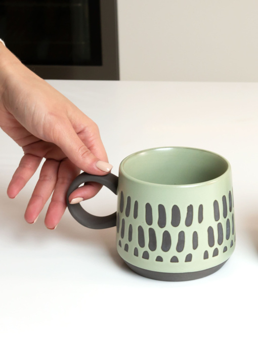 Чашка ручної роботи "Зелене диво" MBM MY HOME модель KP-37 OLIVE Фото