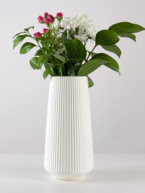 Ваза для квітів пластикова біла MBM MY HOME Модель DH-FLOWERS-03 WHITE Фото