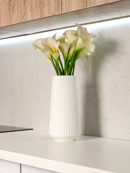 Ваза для квітів пластикова біла MBM HOME модель DH-FLOWERS-03 WHITE Фото