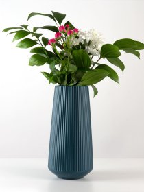 Ваза для квітів пластикова синя MBM MY HOME Модель DH-FLOWERS-03 DARK BLUE Фото