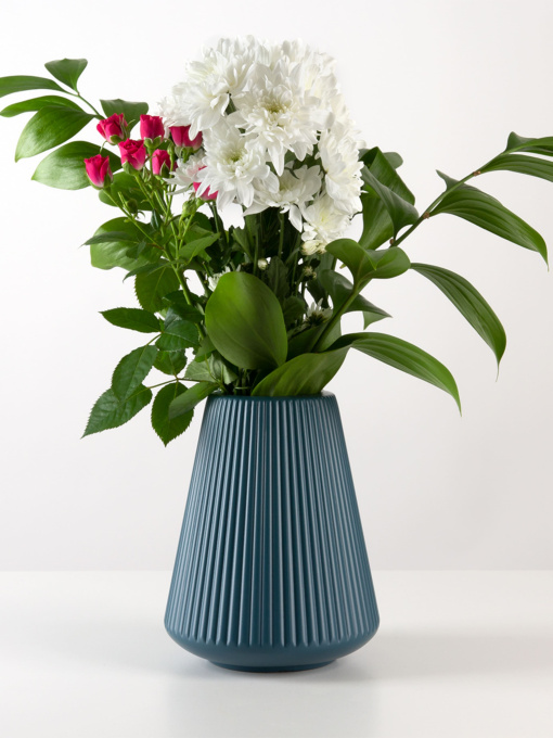 Ваза для квітів пластикова синя MBM MY HOME Модель DH-FLOWERS-04 DARK BLUE Фото