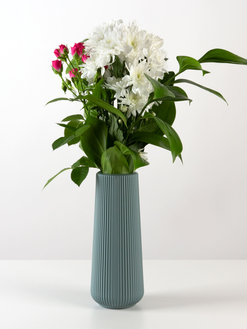 Ваза для цветов пластиковая голубая MBM MY HOME модель DH-FLOWERS-05 BLUE Фото