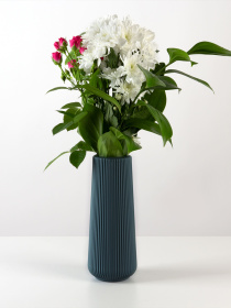 Ваза для квітів пластикова синя MBM HOME модель DH-FLOWERS-05 DARK BLUE Фото