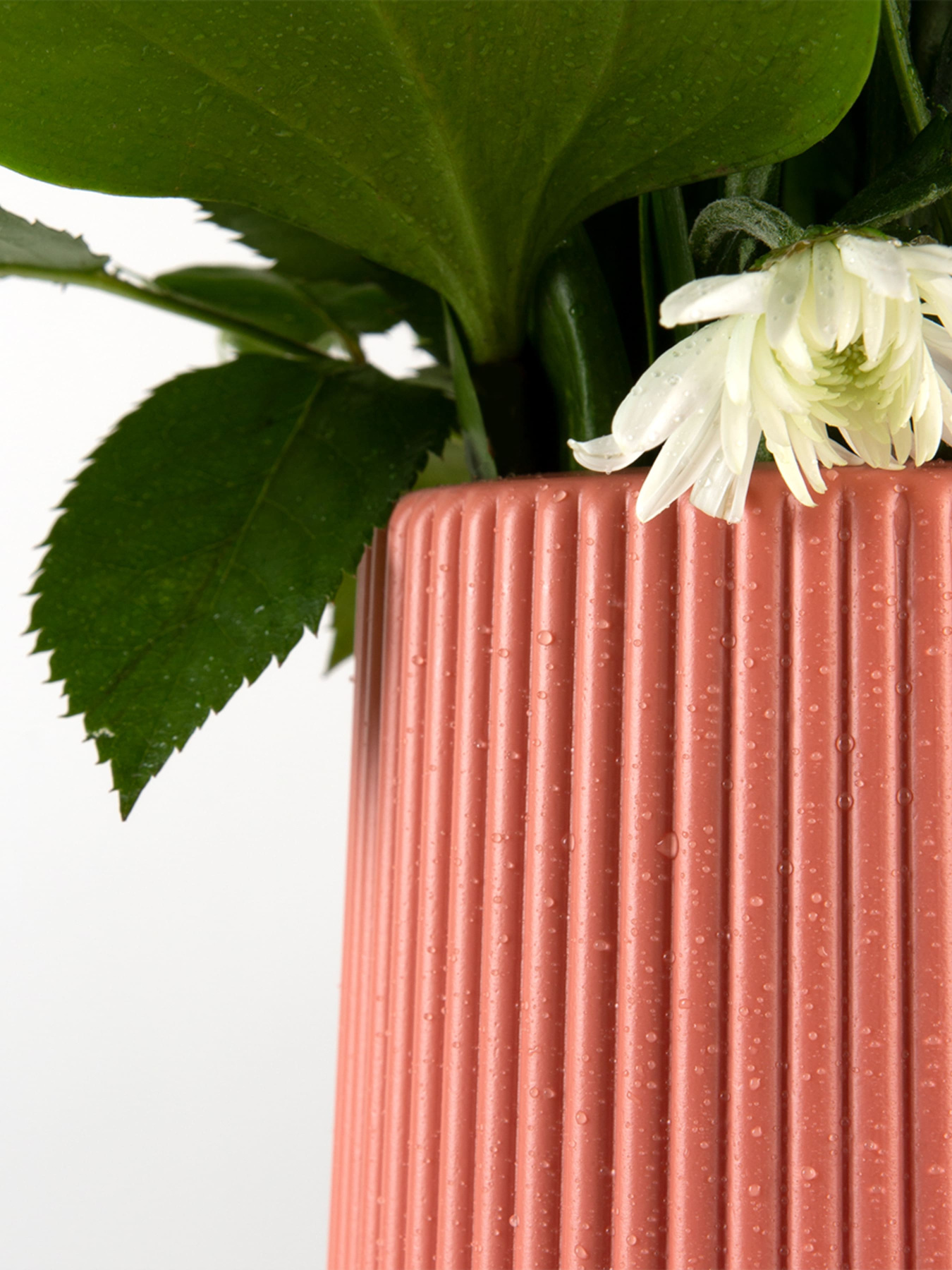 Ваза для цветов пластиковая коралловая MBM MY HOME модель DH-FLOWERS-05 CORAL Фото