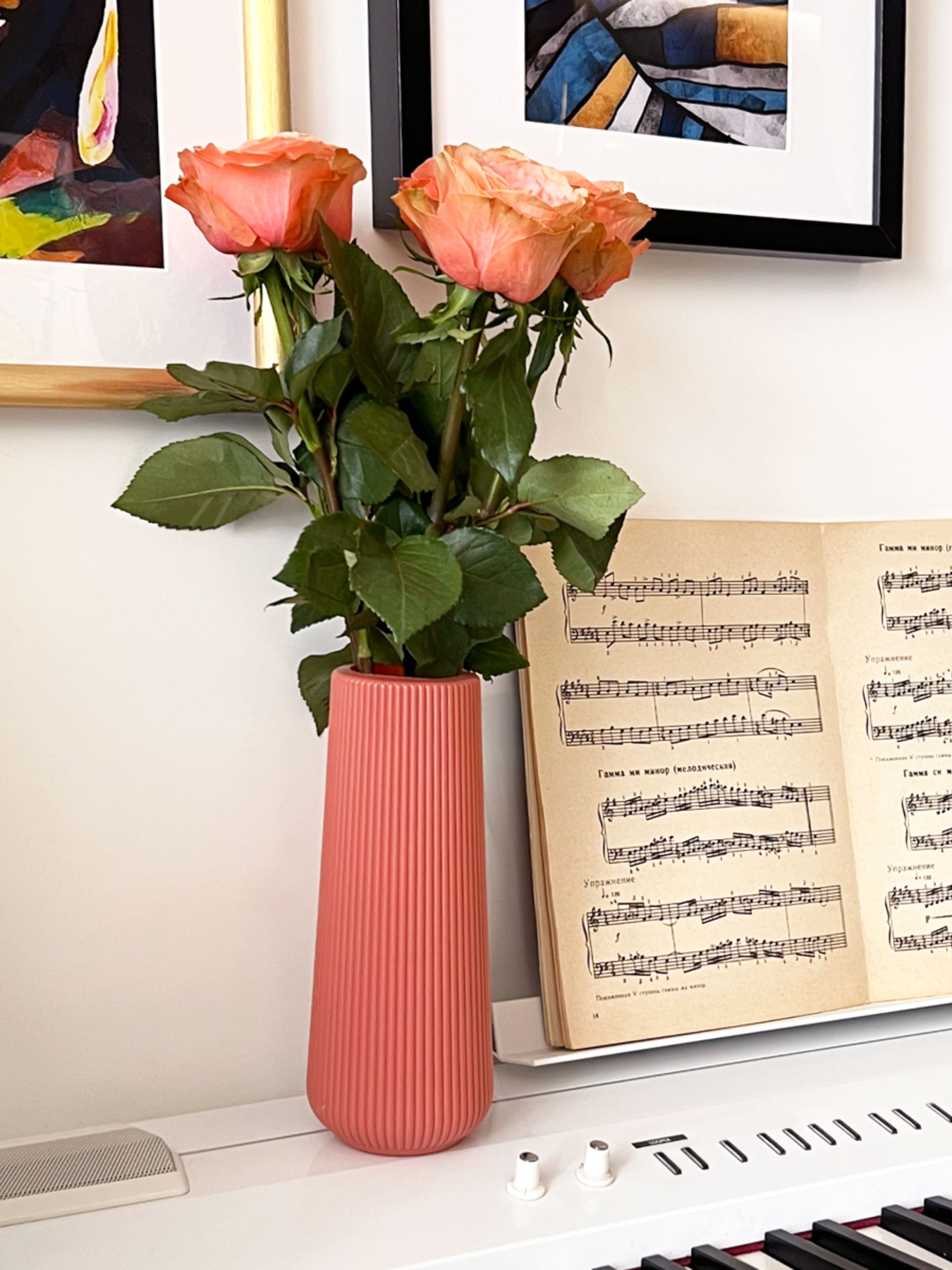 Ваза для цветов пластиковая коралловая MBM MY HOME модель DH-FLOWERS-05 CORAL Фото