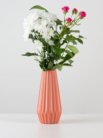 Ваза для цветов пластиковая коралловая MBM MY HOME модель DH-FLOWERS-06 CORAL Фото