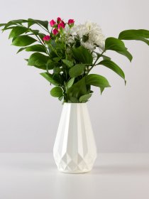 Ваза для цветов пластиковая белая MBM MY HOME модель DH-FLOWERS-07 WHITE Фото