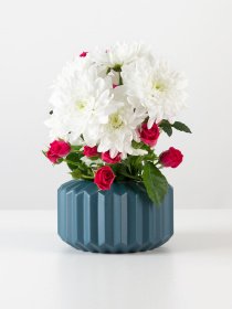 Ваза для квітів пластикова синя MBM MY HOME Модель DH-FLOWERS-08 DARK BLUE Фото