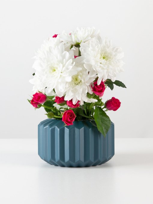 Ваза для квітів пластикова синя MBM HOME модель DH-FLOWERS-08 DARK BLUE Фото