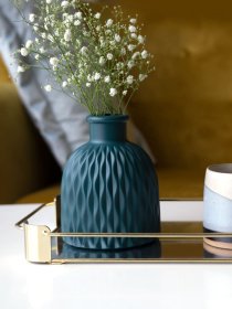 Ваза для квітів пластикова аквамаринова MBM HOME модель DH-FLOWERS-09 MARINE BLUE Фото