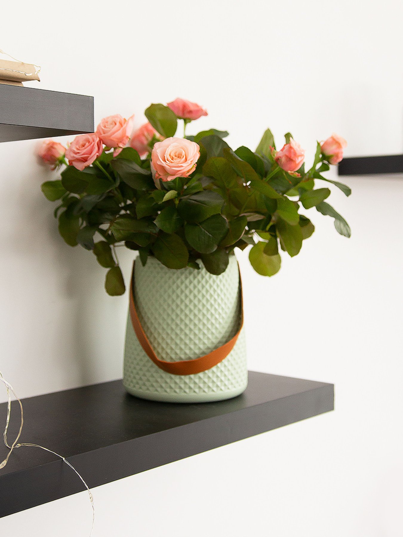 Ваза для квітів з ручкою пластикова оливкова MBM HOME модель DH-FLOWERS-10 OLIVE Фото