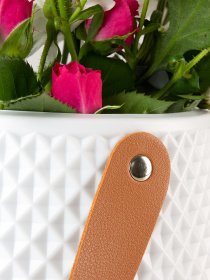 Ваза для цветов с ручкой пластиковая белая MBM MY HOME модель DH-FLOWERS-10 WHITE Фото