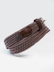 Ремінь ISSA Plus модель R1-135_коричневый_белый Фото