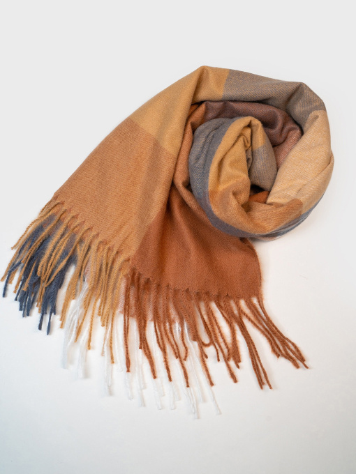 Шарф ISSA Plus модель SH-23_бежевый_коричневый Фото