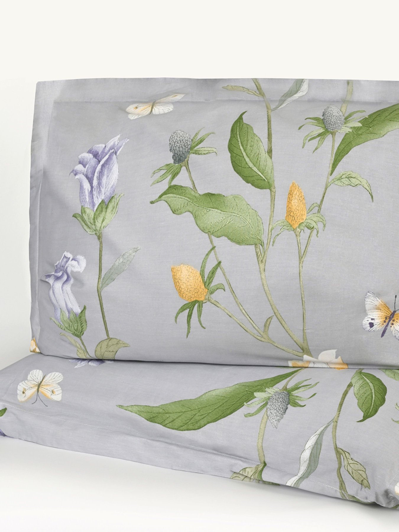 Наволочка "Пісня квітів" з натурального сатину MBM MY HOME модель BL-P-05 GRAY/PRINT Фото