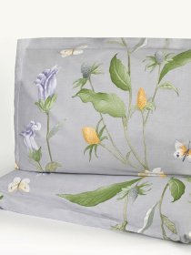 Наволочка "Пісня квітів" з натурального сатину MBM MY HOME модель BL-P-05 GRAY/PRINT Фото