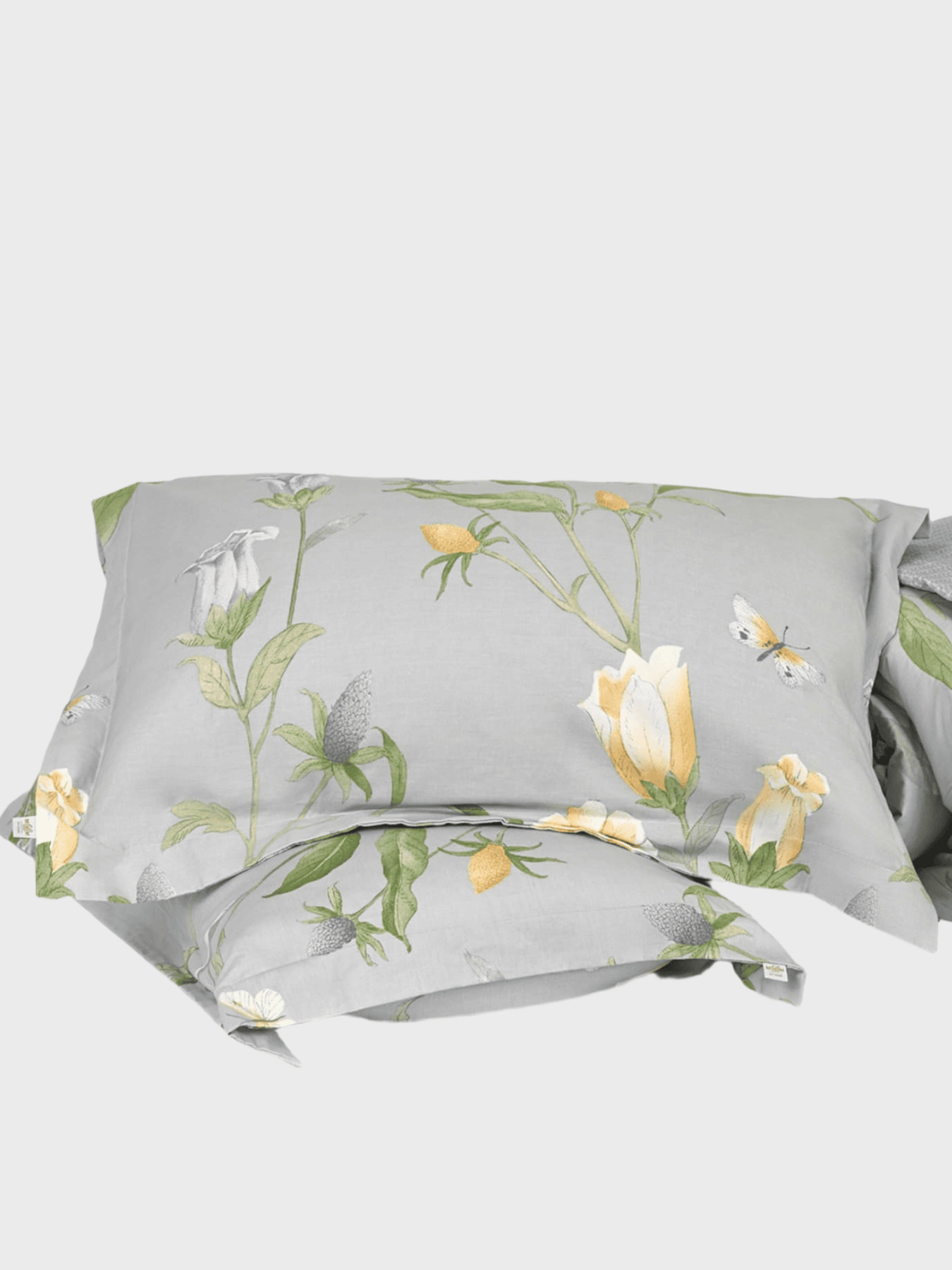 Наволочка "Пісня квітів" з натурального сатину MBM HOME модель BL-P-05 GRAY/PRINT Фото