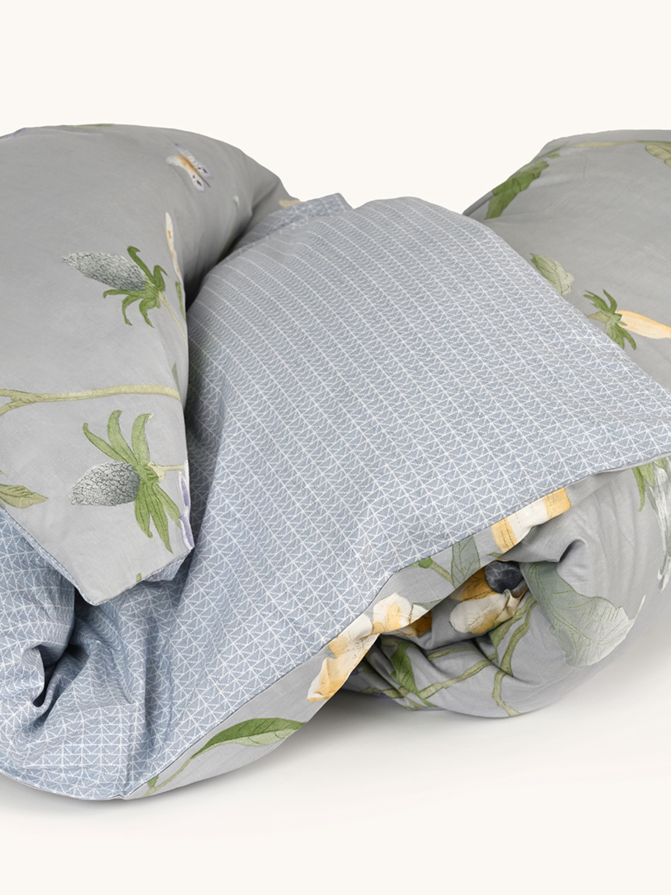 Пододеяльник "Песня цветов" из натурального сатина MBM HOME модель BL-DC-09/10 GRAY/PRINT Фото