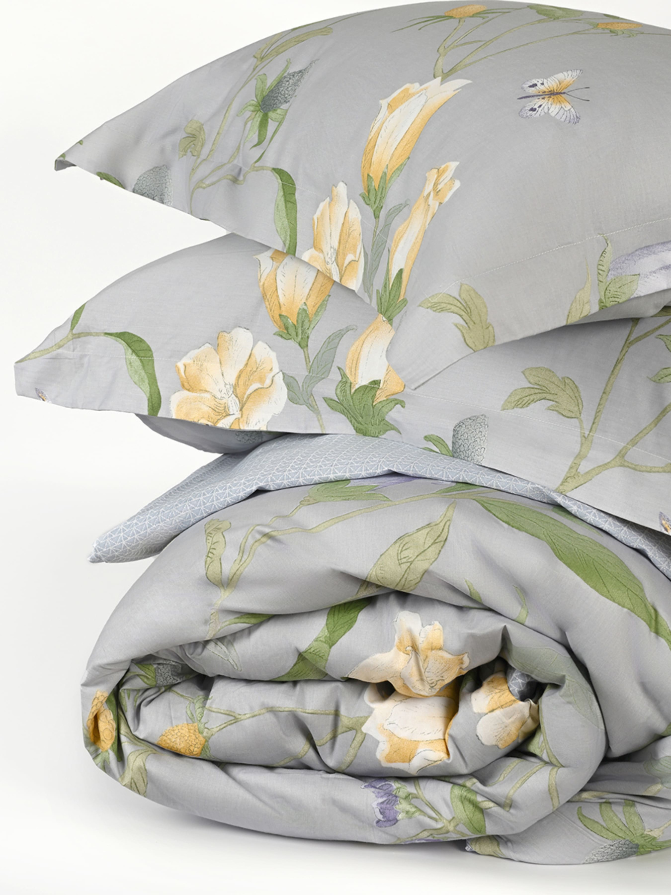 Пододеяльник "Песня цветов" из натурального сатина MBM HOME модель BL-DC-09/10 GRAY/PRINT Фото