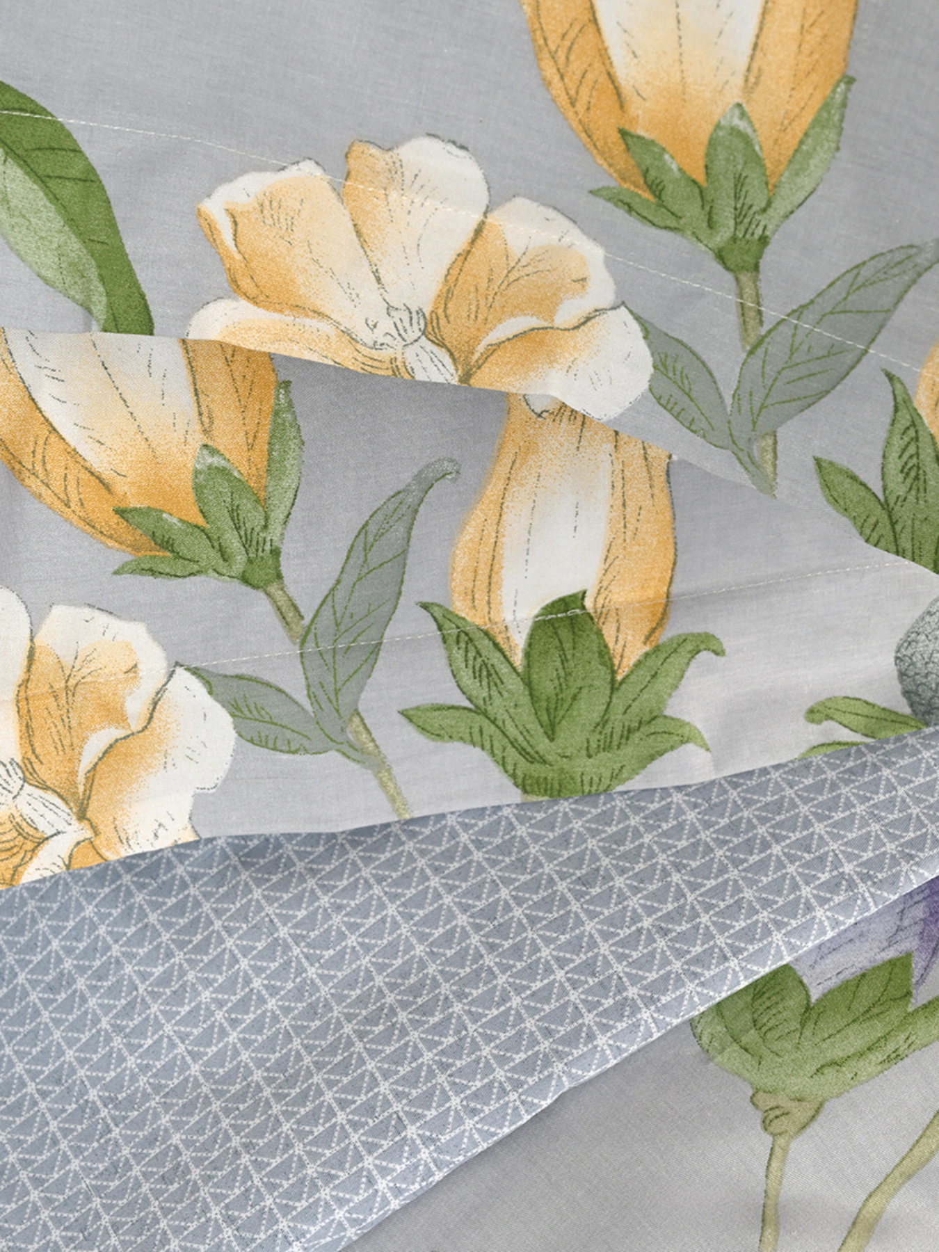 Пододеяльник "Песня цветов" из натурального сатина MBM HOME модель BL-DC-09/10 GRAY/PRINT Фото