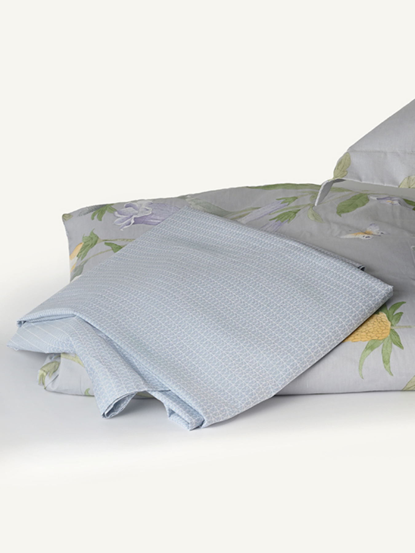 Простынь "Песня цветов" из натурального сатина MBM HOME модель BL-FS-09/10 GRAY Фото