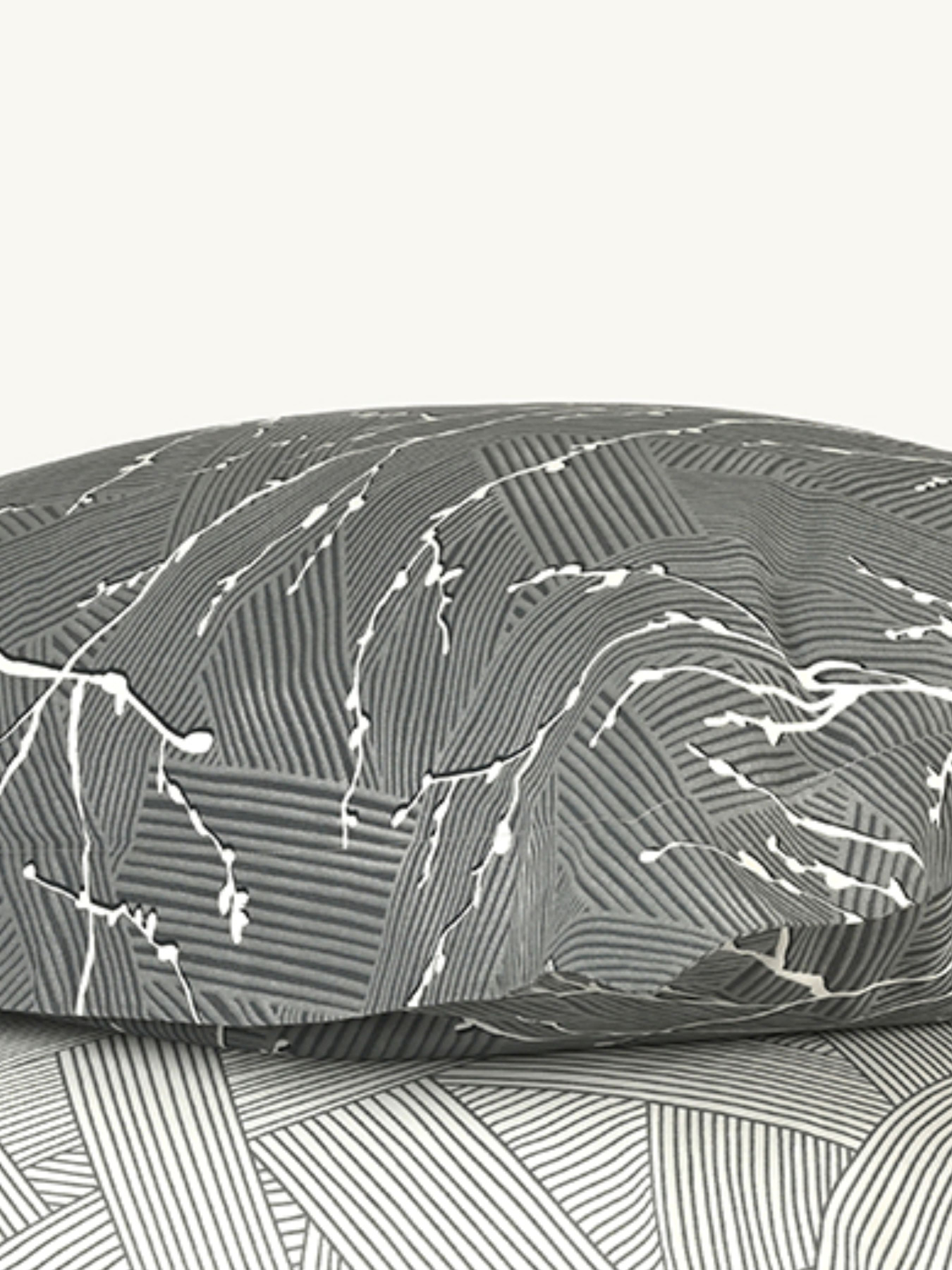 Наволочка "Петрикор" темно-серая из натурального сатина MBM MY HOME модель BL-P-08 GRAY/PRINT Фото