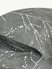 Наволочка "Петрикор" темно-серая из натурального сатина MBM MY HOME модель BL-P-08 GRAY/PRINT Фото