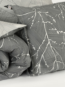 Наволочка "Петрикор" темно-сіра з натурального сатину MBM HOME модель BL-P-08 GRAY/PRINT Наволочка "Петрикор" темно-сіра з натурального сатину MBM HOME модель BL-P-08 GRAY/PRINT Фото