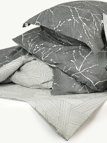 Наволочка "Петрикор" темно-сіра з натурального сатину MBM HOME модель BL-P-08 GRAY/PRINT Наволочка "Петрикор" темно-сіра з натурального сатину MBM HOME модель BL-P-08 GRAY/PRINT Фото