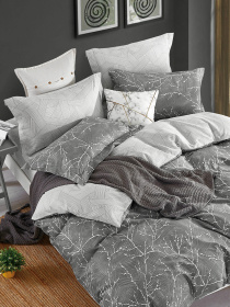 Наволочка "Петрикор" темно-сіра з натурального сатину MBM HOME модель BL-P-08 GRAY/PRINT Наволочка "Петрикор" темно-сіра з натурального сатину MBM HOME модель BL-P-08 GRAY/PRINT Фото