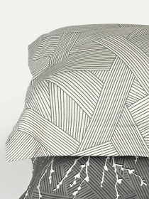 Наволочка "Петрикор" светло-серая из натурального сатина MBM MY HOME модель BL-P-09 GRAY/PRINT Фото