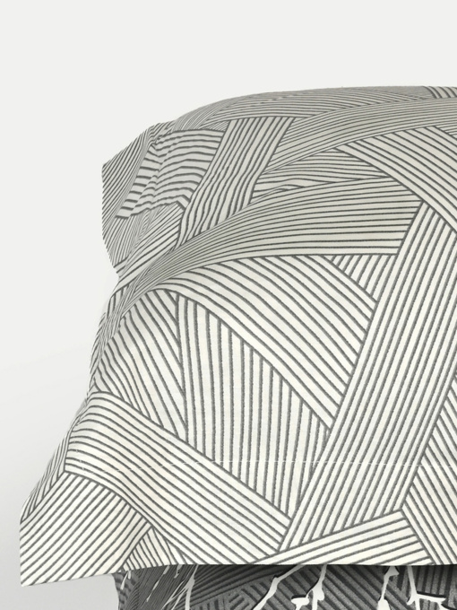 Наволочка "Петрикор" светло-серая из натурального сатина MBM MY HOME модель BL-P-09 GRAY/PRINT Фото