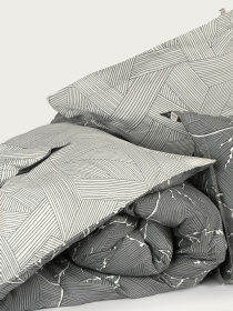 Наволочка "Петрикор" світло-сіра з натурального сатину MBM HOME модель BL-P-09 GRAY/PRINT Фото