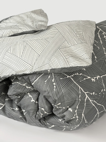 Підковдра "Петрикор" з натурального сатину MBM MY HOME модель BL-DC-13/14 GRAY/PRINT Фото