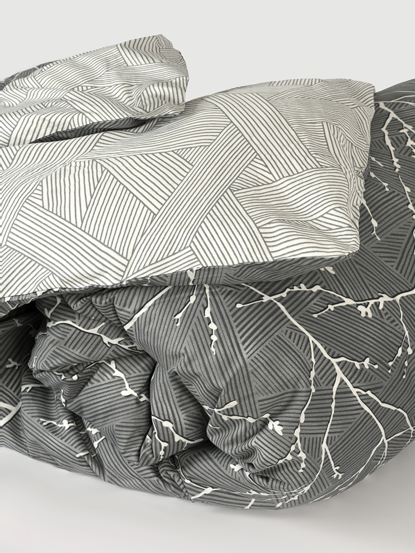 Підковдра "Петрикор" з натурального сатину MBM HOME модель BL-DC-13/14 GRAY/PRINT Фото