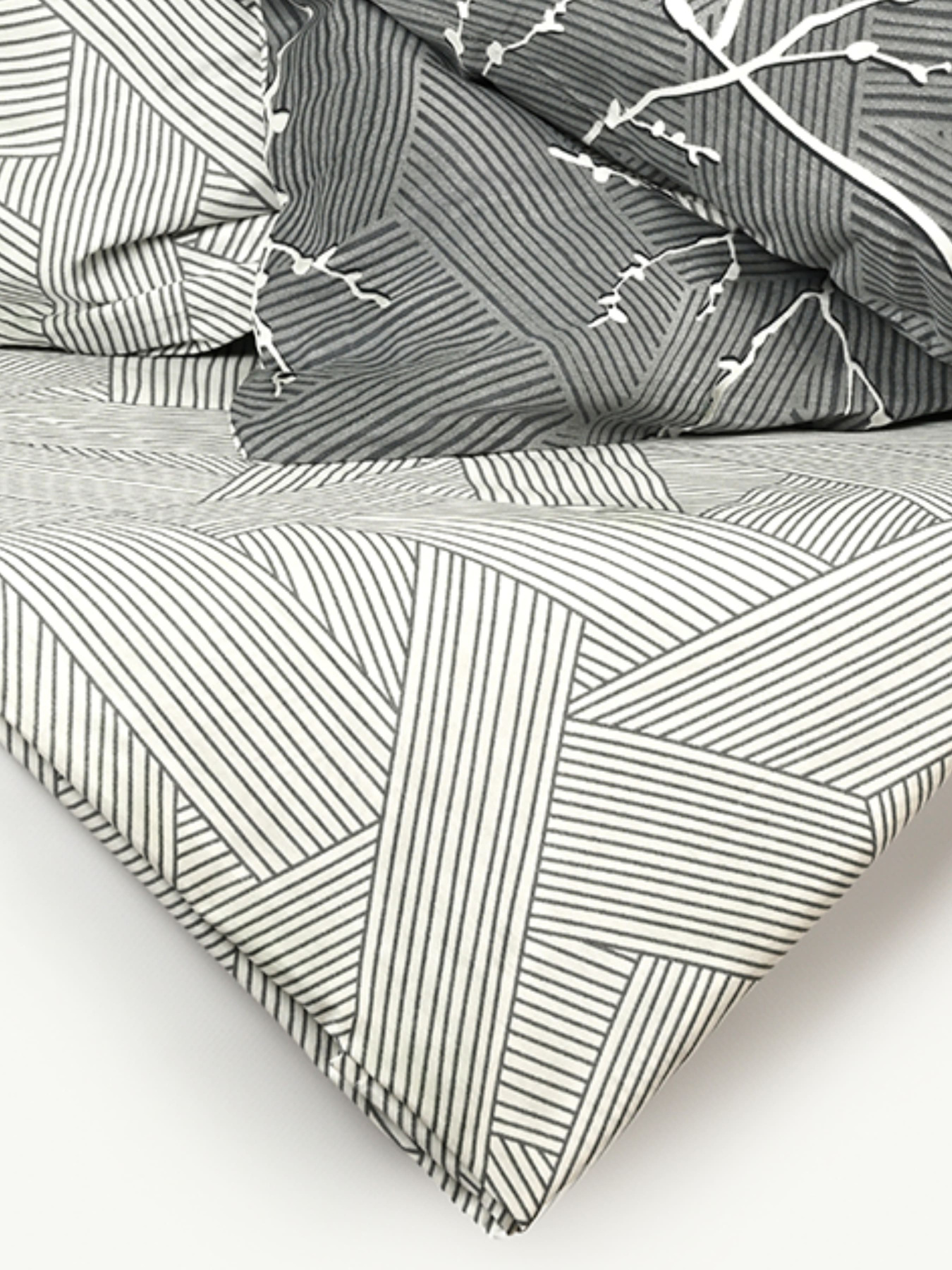 Простынь "Петрикор" из натурального сатина MBM HOME модель BL-FS-13/14 GRAY/PRINT Простынь "Петрикор" из натурального сатина MBM HOME модель BL-FS-13/14 GRAY/PRINT Фото