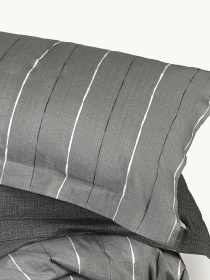 Наволочка "Сумерки" в полоску из натурального сатина MBM MY HOME модель BL-P-06 GRAY/PRINT Фото