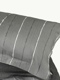 Наволочка "Сумерки" в полоску из натурального сатина MBM MY HOME модель BL-P-06 GRAY/PRINT Фото