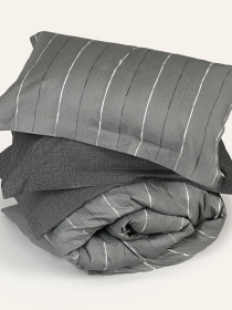 Наволочка "Сутінки" у смужку з натурального сатину MBM HOME модель BL-P-06 GRAY/PRINT Наволочка "Сутінки" у смужку з натурального сатину MBM HOME модель BL-P-06 GRAY/PRINT Фото