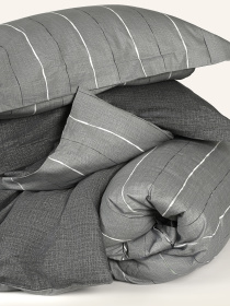 Наволочка "Сутінки" у смужку з натурального сатину MBM HOME модель BL-P-06 GRAY/PRINT Наволочка "Сутінки" у смужку з натурального сатину MBM HOME модель BL-P-06 GRAY/PRINT Фото