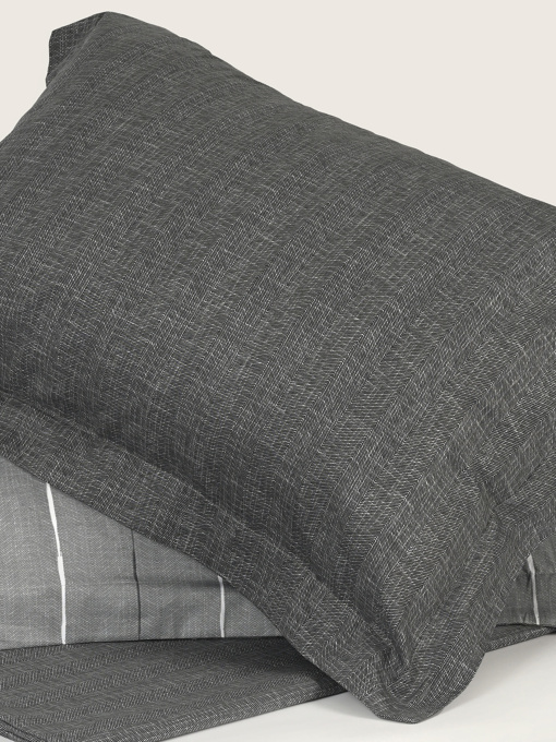 Наволочка "Сумерки" темно-серая из натурального сатина MBM HOME модель BL-P-07 GRAY/PRINT Фото