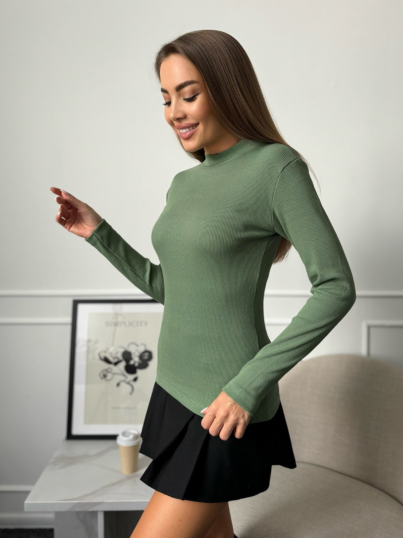 Водолазка ISSA Plus модель WN20-654_зеленый Фото