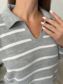 Джемпер ISSA Plus модель WN20-656_серый Фото