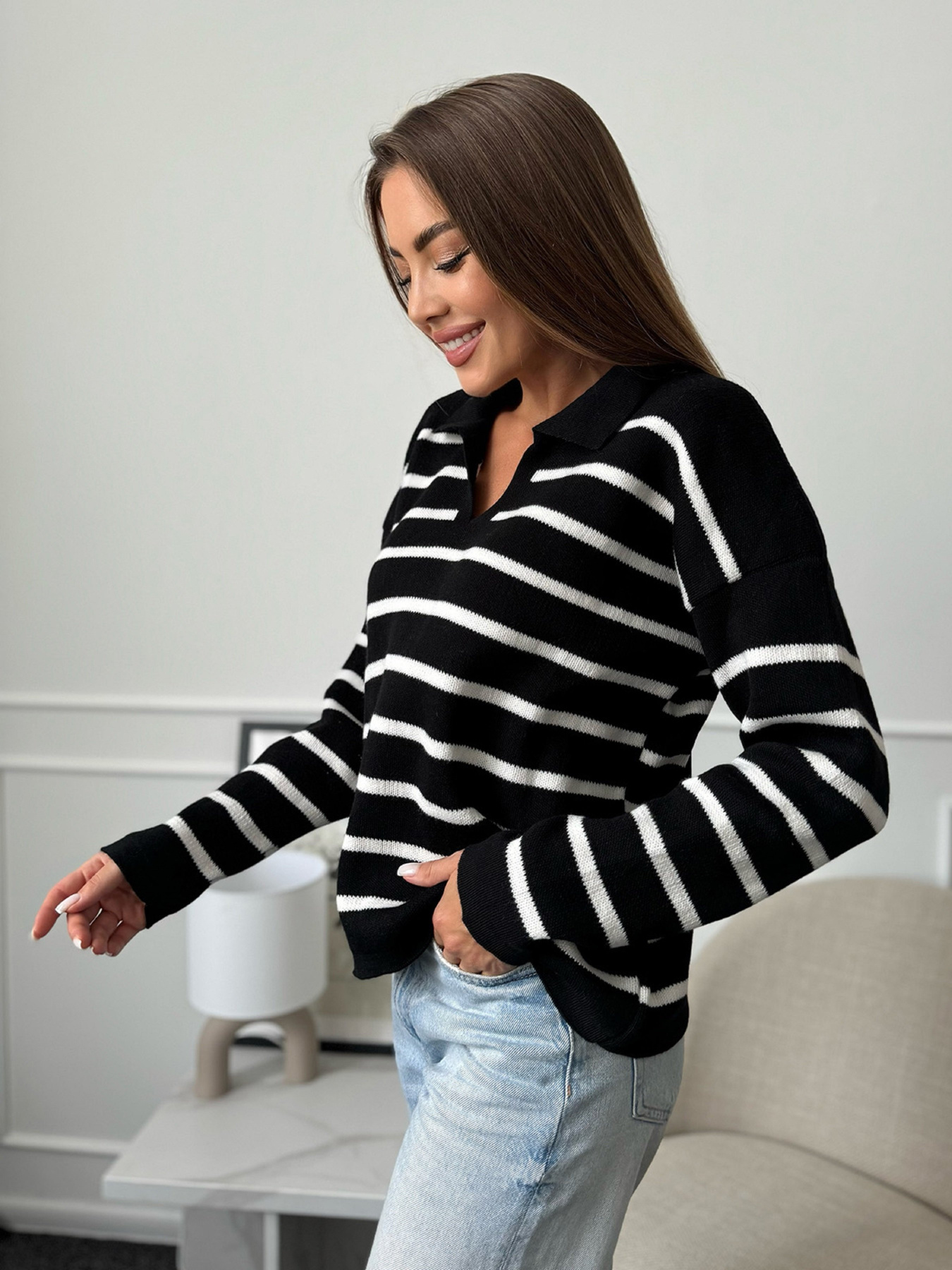 Джемпер ISSA Plus модель WN20-656_черный Фото