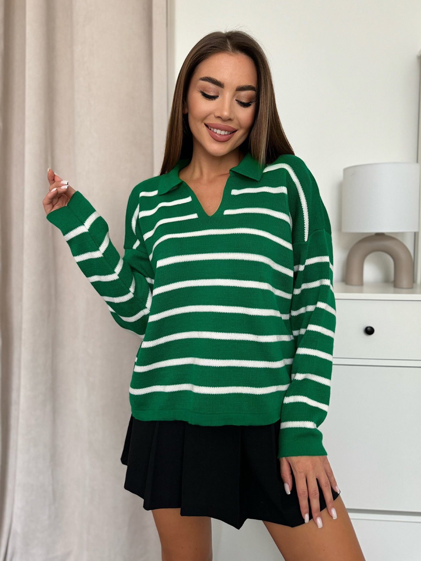 Джемпер ISSA Plus модель WN20-656_зеленый Фото