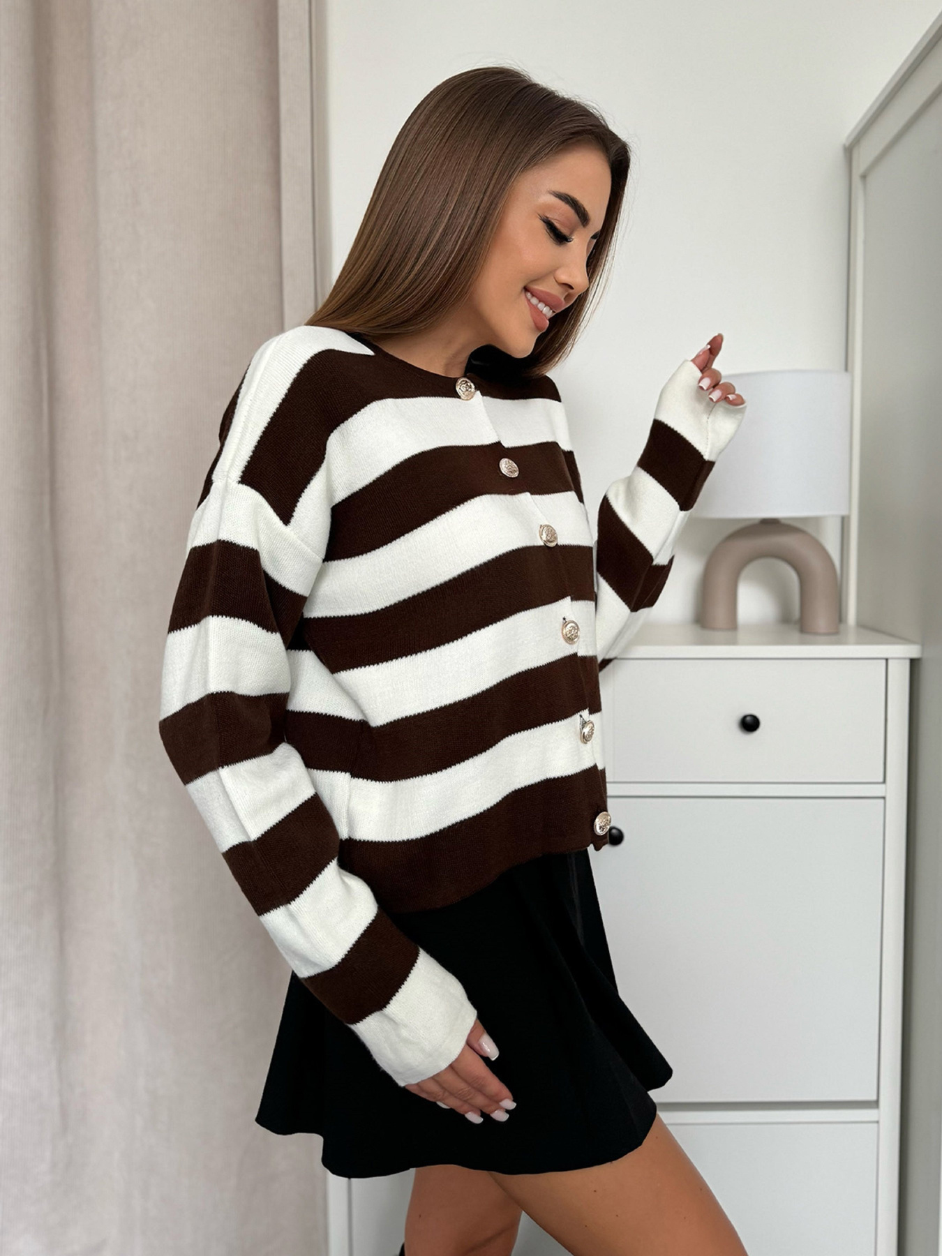 Кардиган ISSA Plus модель WN20-657_коричневый Фото