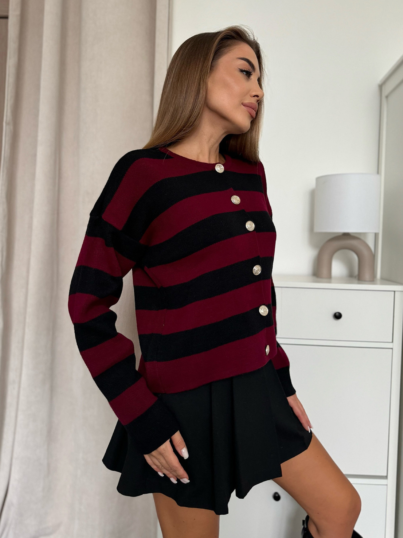 Кардиган ISSA Plus модель WN20-657_бордовый Кардиган ISSA Plus модель WN20-657_бордовый Фото