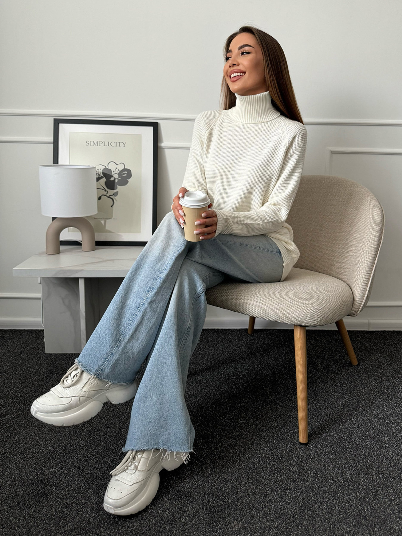 Водолазка ISSA Plus модель WN20-658_молочный Фото