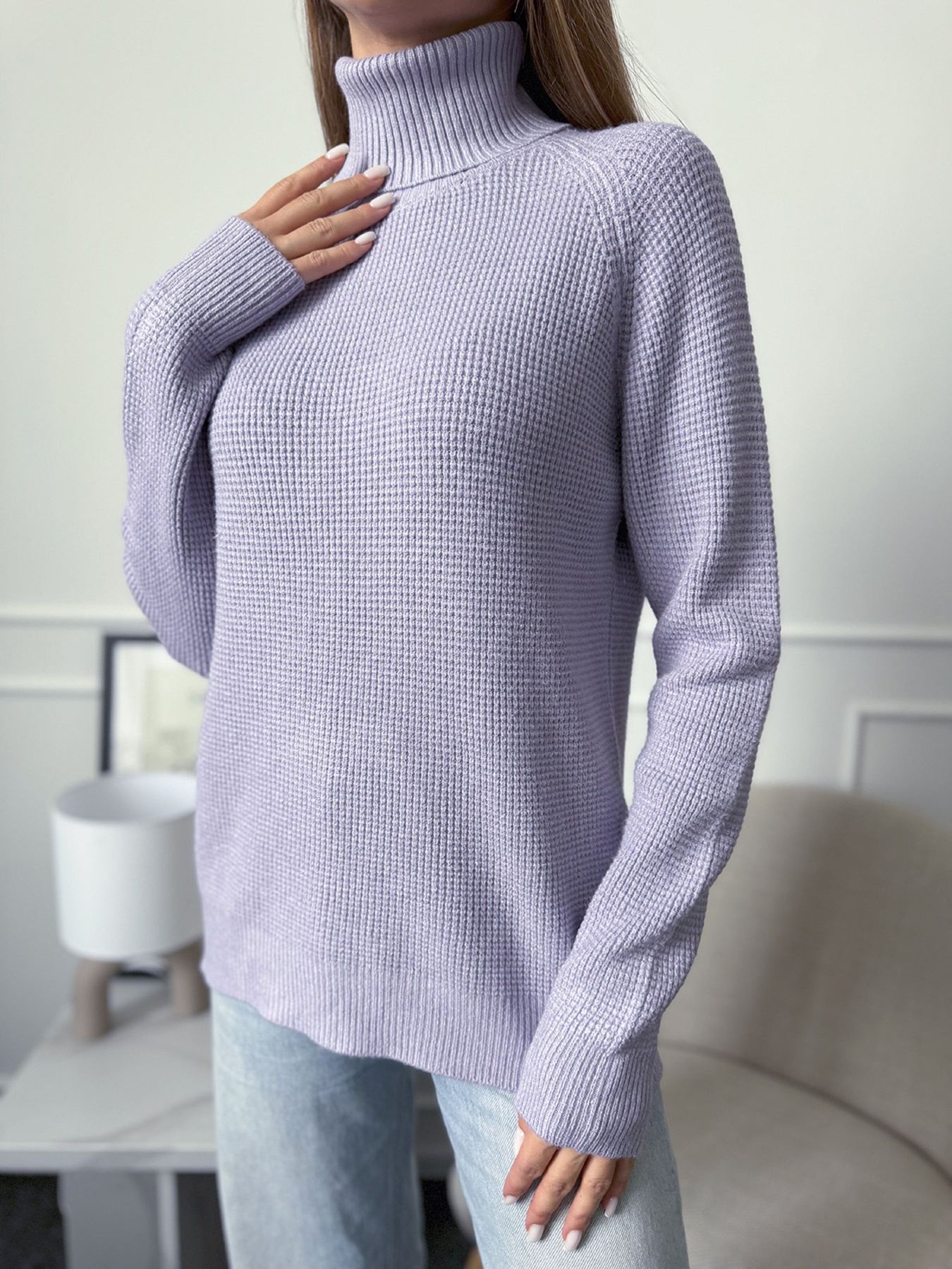 Водолазка ISSA Plus модель WN20-658_сиреневый Фото